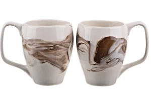 NAMBE Butterfly II Marble Espresso Tea Coffee Mug Set/2 Dinnerware New - Picture 1 of 5