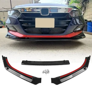 Front Spoiler Splitter Lip Cover For 2018-2021 HONDA ACCORD 10TH GEN SPORT JDM - Picture 1 of 11