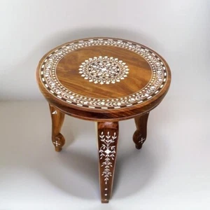 Antique Coffee Table, Bone Inlay Coffee Table Hand Carved Home Living Room Furni - Picture 1 of 12