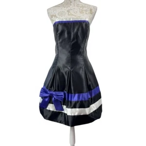 Vintage 80s 90s Jessica McClintock Gunne Sax Size 9 Mini Dress Satin Bow Prom - Picture 1 of 7