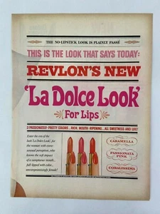 Revlon La Dolce Look Lipstick Magazine Ad 10.75 x 13.75 Gaines Burgers Dog Food - Picture 1 of 2