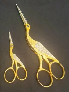 Retro Unique Embroidery Scissors Sewing Accessory Stork Shape Solingen Set - Picture 1 of 6