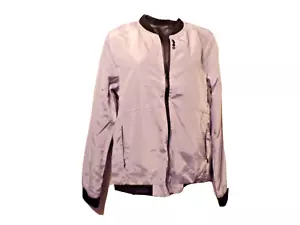 Women's Jacket gray black trim Small Zip Windbreaker R2 - Picture 1 of 5