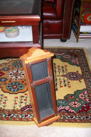 Vintage Wood and Glass Wall Display Cabinet....narrow items Cover