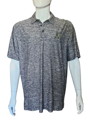 Under Armour Men's XL MLB Athletics Polo Loose Fit Grey Heatgear Embroidered A's - Image 1 of 4