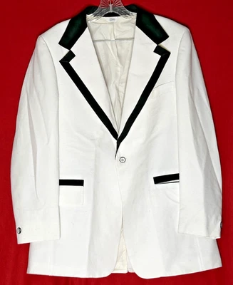 Vintage After Six Formals Men's Tuxedo Suit Jacket White Black Accent Size 44L - Image 1 of 3