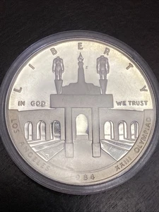 1984-S Olympic Silver Dollar US Mint Commemorative Proof $1 90% w/ Capsule - Picture 1 of 4
