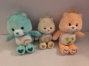 Care Bear Plush Lot Wish Bear 8" Funshine Bear, Friend Bear 2002 & 2004 Vtg - Picture 1 of 22