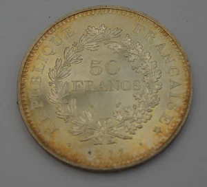 France 1977 50 Francs Silver Coin - Picture 1 of 2