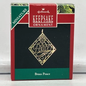 1990 Hallmark Keepsake Miniature Christmas Ornament Brass Peace - FREE SHIPPING - Picture 1 of 4