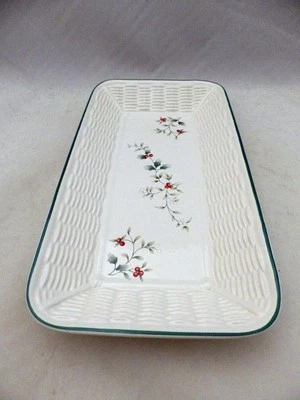 Pfaltzgraff Winterberry - Bandeja de pan rectangular de mimbre - EE. UU. - USADO EN EXCELENTE ESTADO Foto 1 de 3