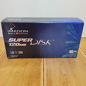 BOX OF 10 Vintage Imation SuperDisk 120MB LS-120 Super Disk Diskettes 3M - Photo 1/3