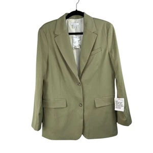 Topshop Sage Green Two-Button Single Vent Single Breasted Blazer Jacket 6 NWT - Picture 1 of 15