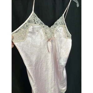Camisón Jaclyn Smith Rosa Lunares Encaje Sobre la Rodilla Talla Grande Usado - Imagen 1 de 6