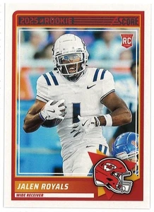 2025 Score Football Rookie, #8  Jalen Royals - Kansas City Chiefs - Picture 1 of 2