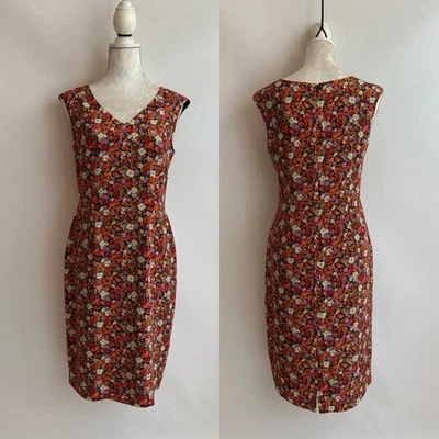 Vintage Laura Ashley Size US 8 Silk Flower Sheath Dress - Image 1 of 4