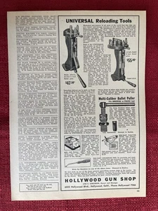 Hollywood Gun Shop 1947 Print Ad Firearm Ammunition Reloading Equipment - Picture 1 of 3