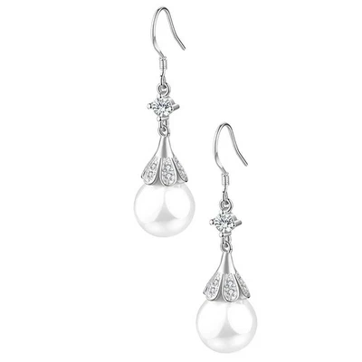  3 Pairs Wassertropfen Ohrringe Hängende Künstliche Perlenohrringe Zarte - Bild 1 von 4