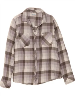 COLUMBIA Womens Flannel Shirt UK 16 Large Grey Check Cotton CD19 - Image 1 of 3