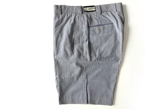 NWT Ben Silver x Hertling Trouser Blue Cotton Seersucker Shorts, Size 33, 1884 - Picture 1 of 7