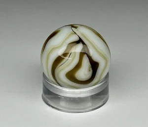Gorgeous Vintage Mint Ravenswood Or Champion Cream White Agate Swirl Marble .63” - Picture 1 of 8