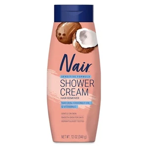 Nair Sensitive Shower Cream Hair Remover with Natural Coconut Oil 12 oz - Picture 1 of 9