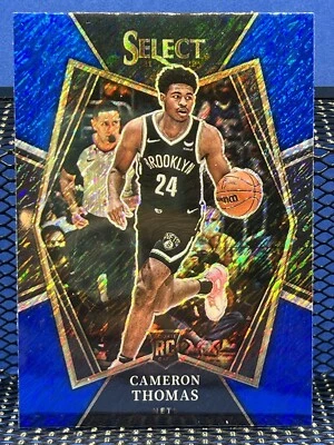 2021-22 Panini Select CAMERON THOMAS Nets Blue Shimmer Prizm RC Premier Level - Image 1 of 2