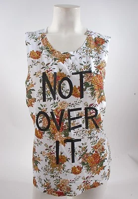 NWOT WOMENS ELEMENT WILDFLOWER NOT OVER IT TANK TOP $32 M white flowers  - Image 1 of 4