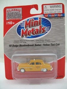 Mini Metals HO Model 30229: 1950 Dodge Meadowbrook Sedan, Yellow Taxi Cab, MOC - Picture 1 of 6