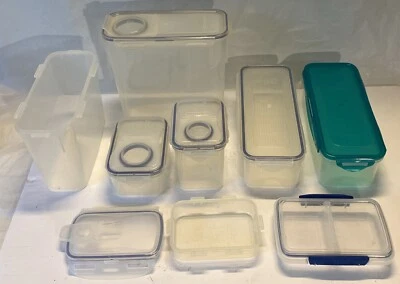 Lock & Lock Food Clear Containers W/Lids Set of 6 +bonus 2 unlided Boxes Plastic - Image 1 of 4