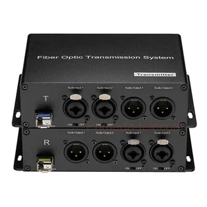2 BIDI XLR Balanced Audio over Fiber optic Extender with 48V Phantom LC SFP 1set - Picture 1 of 6