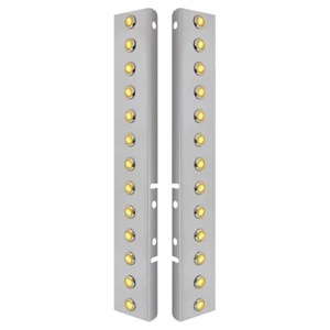 Peterbilt Air Cleaner Bracket Lights & Stainless Bezels - Amber LED/Amber Lens - Bild 1 von 8