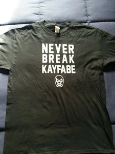 WWE AEW NJPW NEVER BREAK KAYFABE MENS T-SHIRT BLACK Size:LARGE - Picture 1 of 12