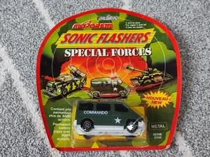 1990 MAJORETTE DIECAST 2330 SONIC FLASHERS FORZE SPECIALI FURGONE COMMANDO MILITARE - Foto 1 di 5