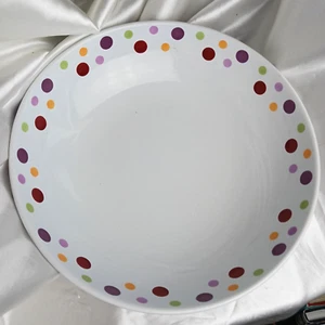 PAMPERED CHEF 11'' SERVING BOWL SIMPLE ADDITIONS POLKA DOTS - Picture 1 of 4