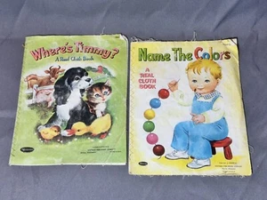 2 Vintage Whitman Childrens Cloth Books Where’s Timmy & Name The Colors 1959-60 - Picture 1 of 10