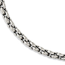 Men's 8mm Stainless Steel Fancy Oval Cable Chain Necklace, 24 Inch