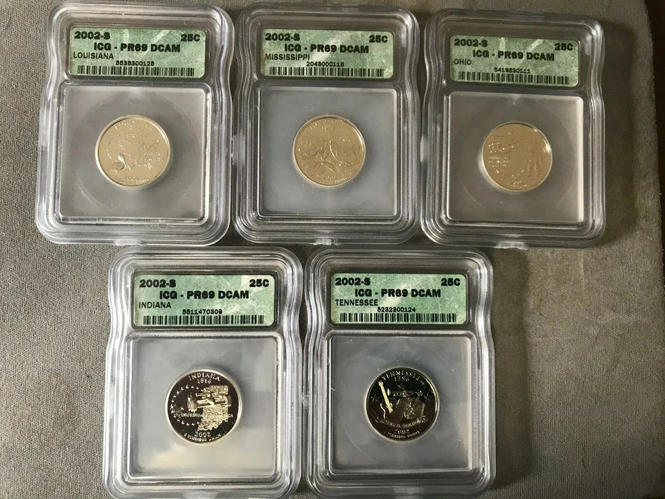 2002-S ICG state proof quarter set - Graded Proof 69 DCAM - Image 1 of 4