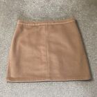M & S Camel Plush Felt 15% Wool Lined Short Straight Skirt Winter Skirt Size 16