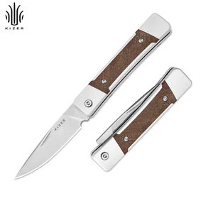 Kizer Little Grand Folding Knife Nitro-V Blade Aluminum & Wood Handle V2670A1 - Picture 1 of 7