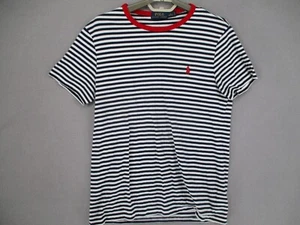 Ralph Lauren Shirt Mens Small Blue Red Striped Short Sleeve T Shirt Pony Logo - Picture 1 of 14