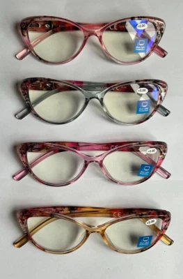 MODFANS 4 Paar Lesebrillen Blaulichtschutz (Linsenfarbe - Hellgelb)