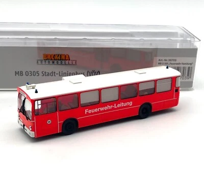 Brekina H0 50703 Mercedes O 305 Stadt Bus (VÖV) Feuerwehr Hamburg OVP, 1:87, K71 - Bild 1 von 4