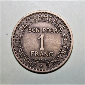 S1 - France 1 Franc 1921 Extremely Fine Coin - Chamber of Commerce - Picture 1 of 2