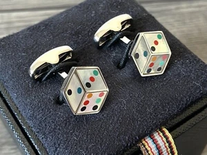 PAUL SMITH MOTHER OF PEARL 3D EFFECT DICE CUFFLINKS BNIB - Picture 1 of 7