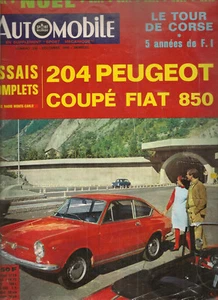 L'AUTOMOBILE 236 1965 PEUGEOT 204 FIAT 850 COUPE F1 1961 1965 TOUR DE CORSE - Bild 1 von 2