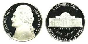 1992 S JEFFERSON NICKEL GEM DCAM PROOF from PROOF Set - Picture 1 of 1