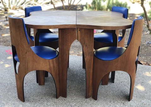 Mid Century 7 Piece Dining Set by Henry P. Glass Cover