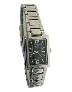 Nuevo reloj de pulsera Casio rectangular esfera negra todo metal para damas LTP1238D 1ADF - Imagen 1 de 6