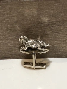 SINGLE Silver Horned Lizard Cuff Link For Men - Kinney CC - Providence, R.I. - Picture 1 of 9